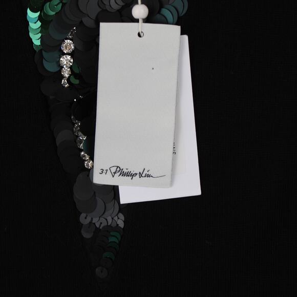 3.1 Phillip Lim Dress Women Large Black Sequin Cocktail Holiday Embellished TAGS - Picture 6 of 10